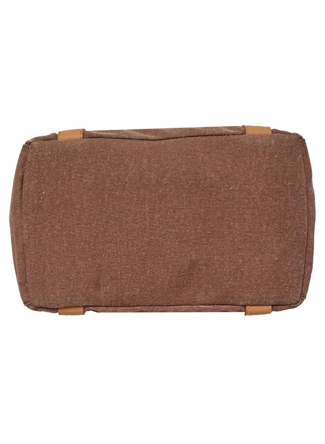 Mona B Canvas Tote Handbag for Women perfect for Travel, College and office Use - Brown - Image 5